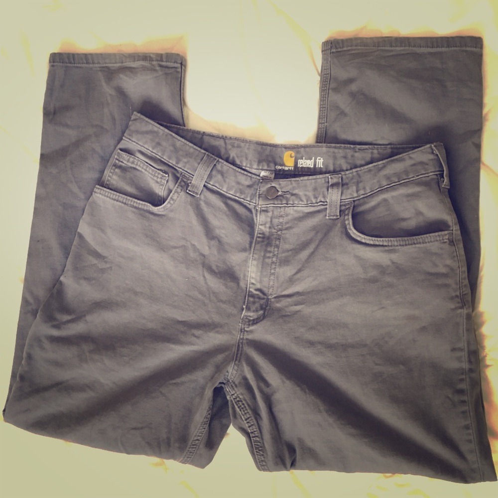 Carhartt Relaxed Fit Gray Work Pants, size 36x30